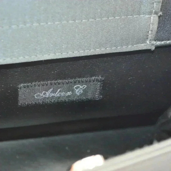 Arleen C Gray Sateen Seed Bead Strap Vintage Eveni - Picture 7 of 8